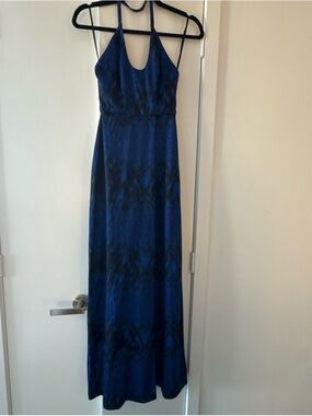 AQ/AQ Midnight Blue Halter Maxi Dress